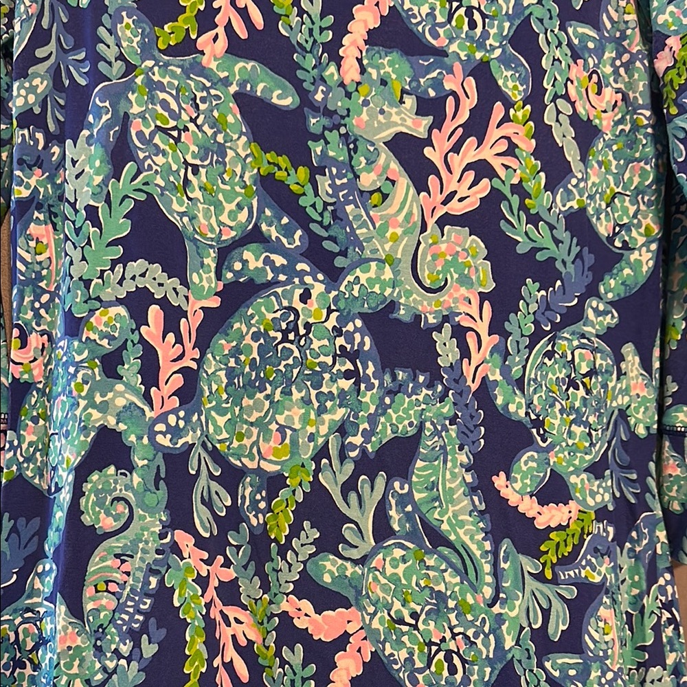 Lilly Pulitzer Blue Sheath Dress with Bateau Neckline - Picture 3 of 6